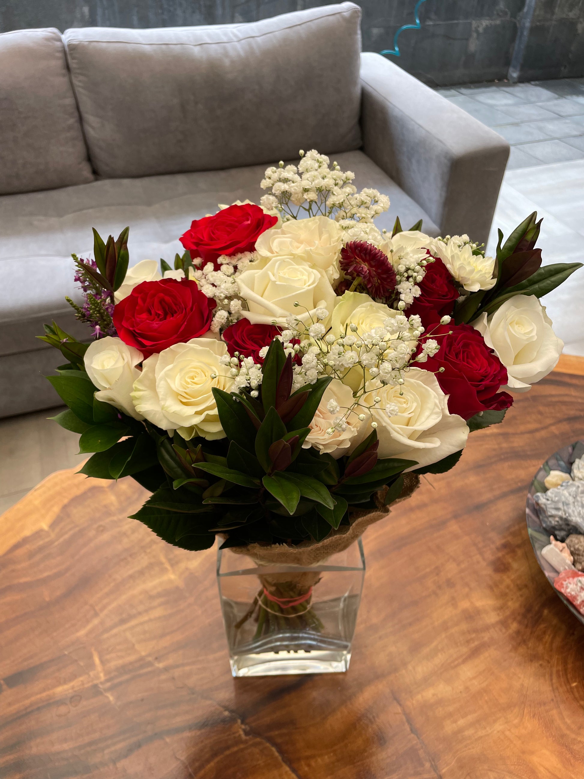 The Devotion Bouquet - Red & White Roses (Valentines Collection)