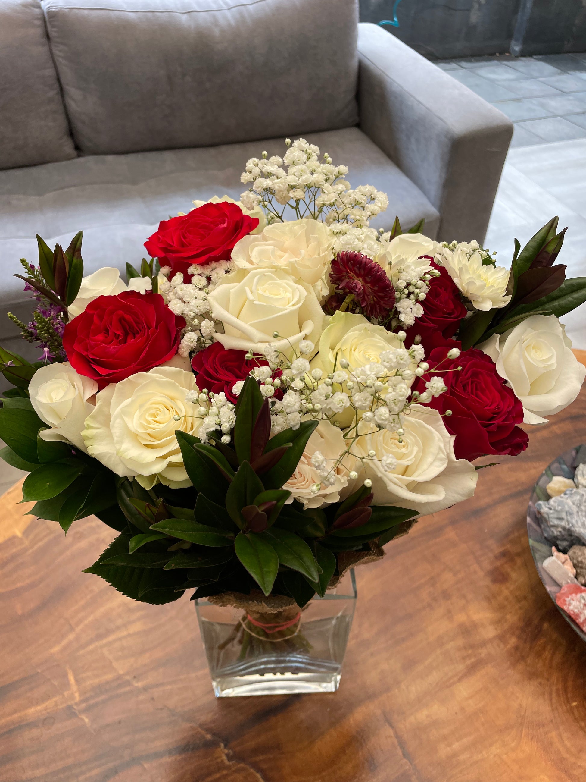 The Devotion Bouquet - Red & White Roses (Valentines Collection)
