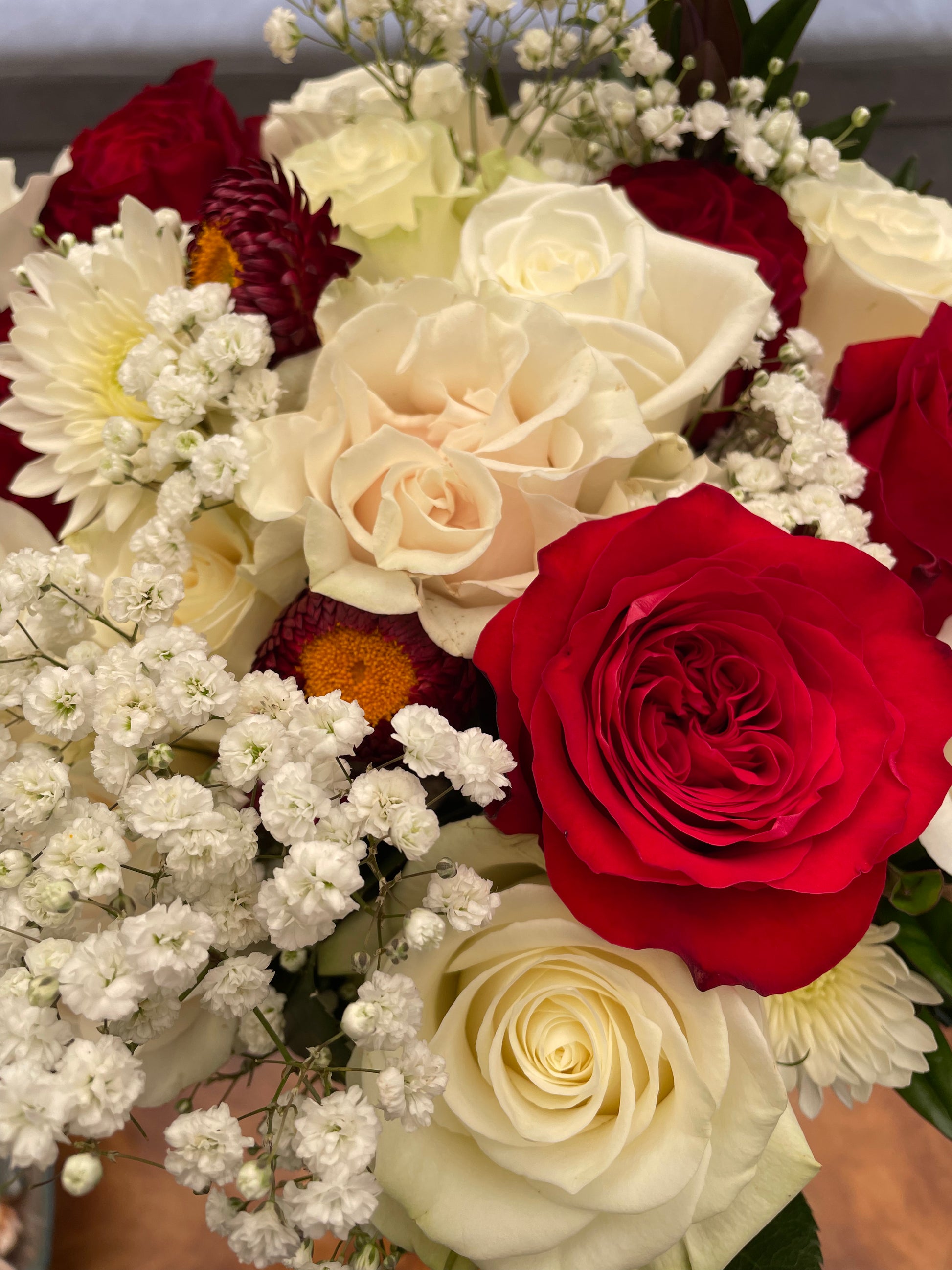 The Devotion Bouquet - Red & White Roses (Valentines Collection)