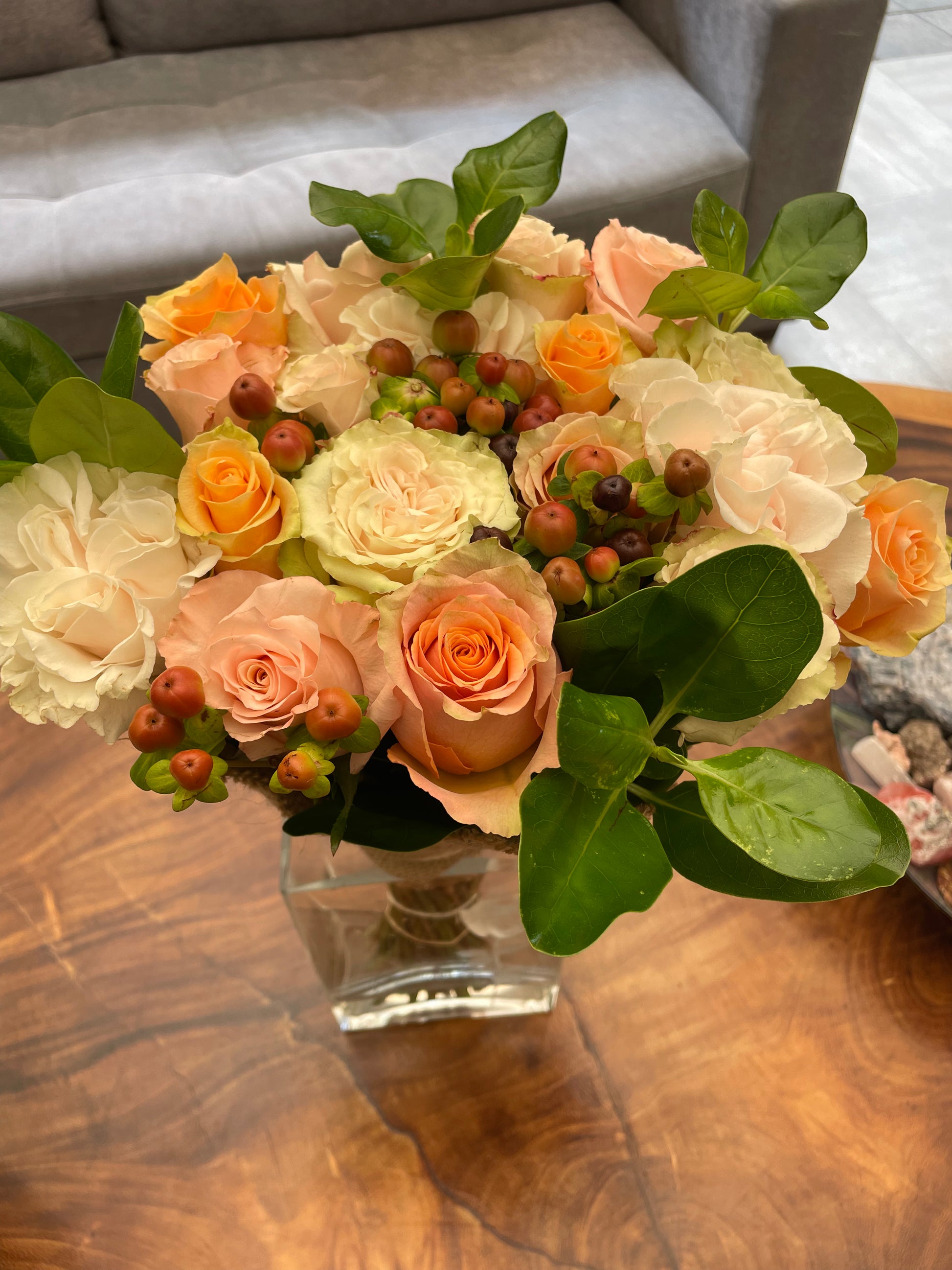 The Sanctuary Bouquet - Peach Roses (Valentine's Collection)