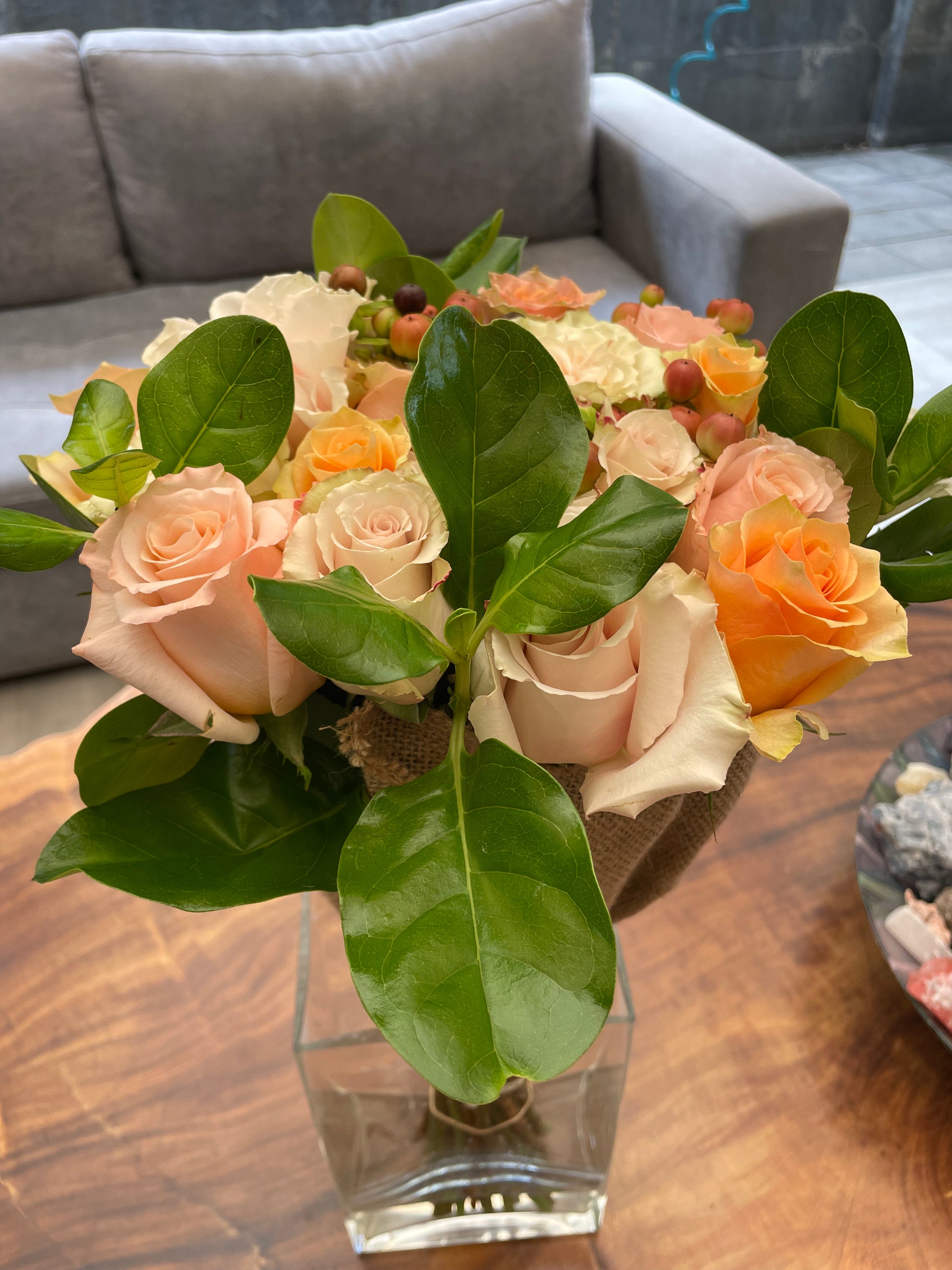 The Sanctuary Bouquet - Peach Roses (Valentine's Collection)