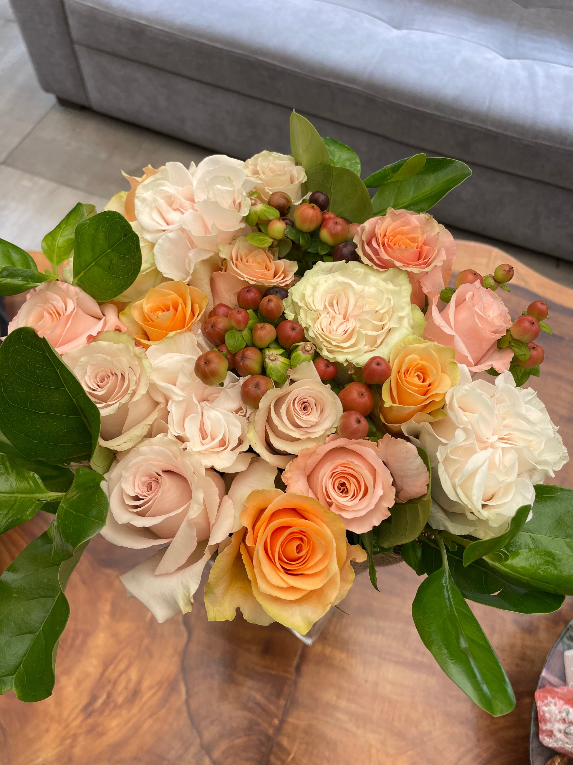 The Sanctuary Bouquet - Peach Roses (Valentine's Collection)