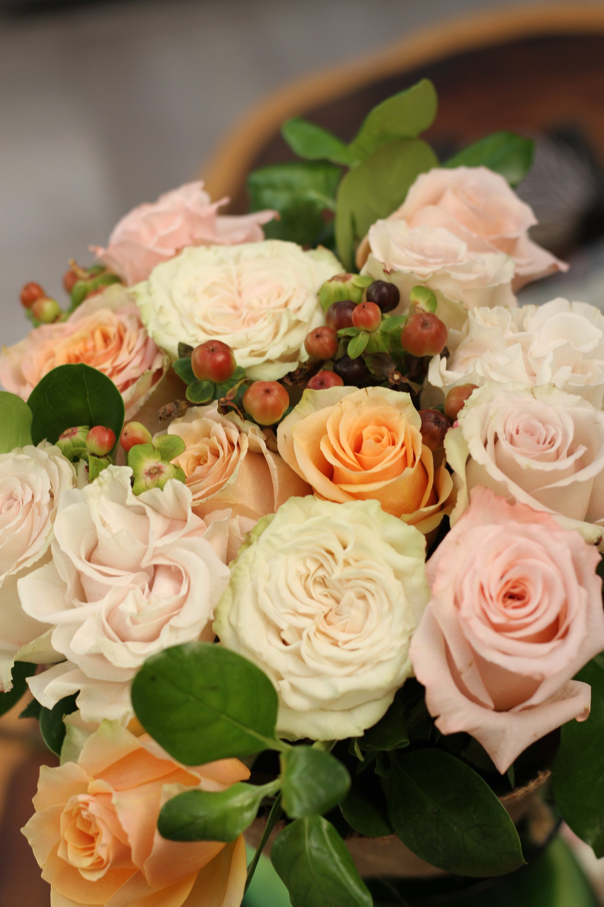 The Sanctuary Bouquet - Peach Roses (Valentine's Collection)