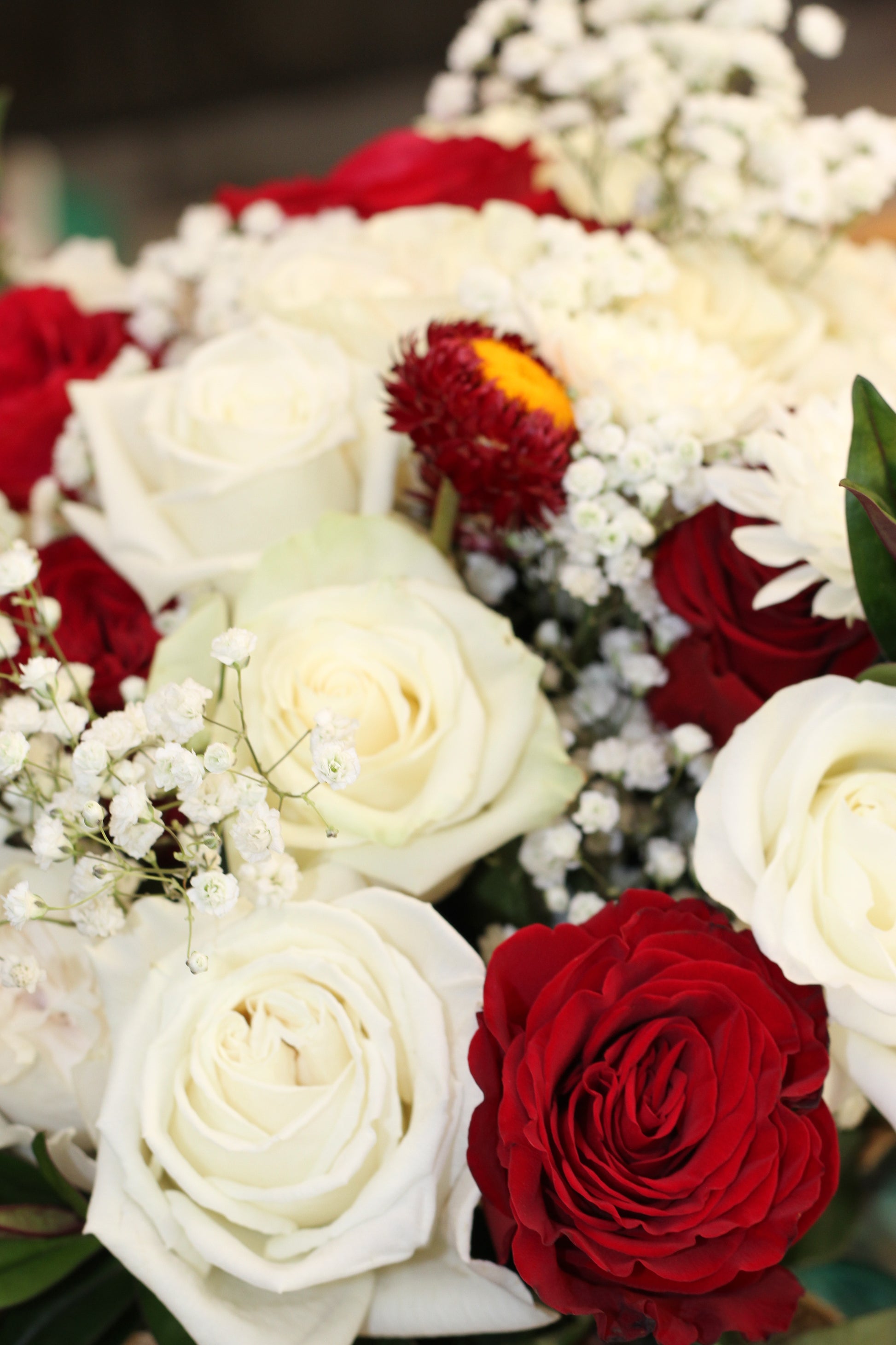 The Devotion Bouquet - Red & White Roses (Valentines Collection)