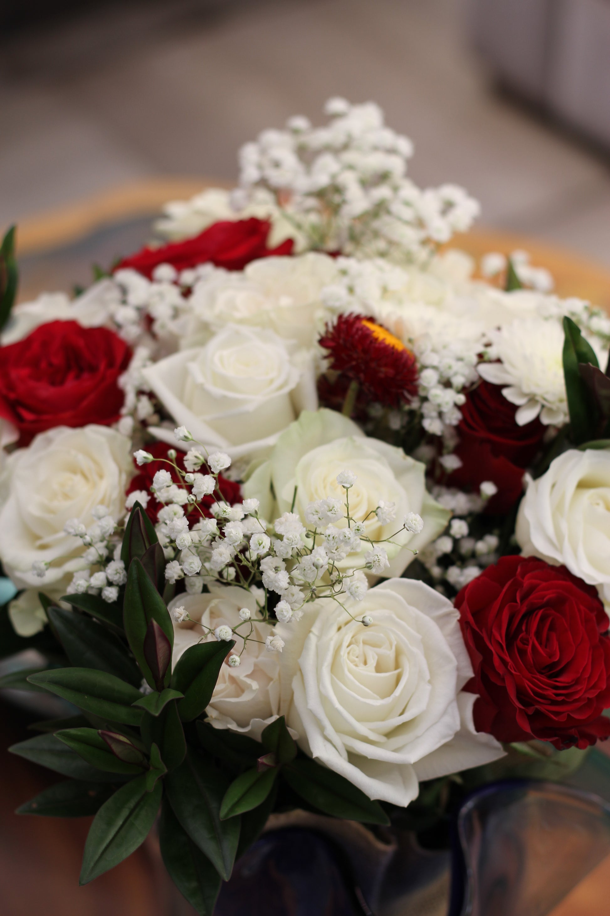 The Devotion Bouquet - Red & White Roses (Valentines Collection)