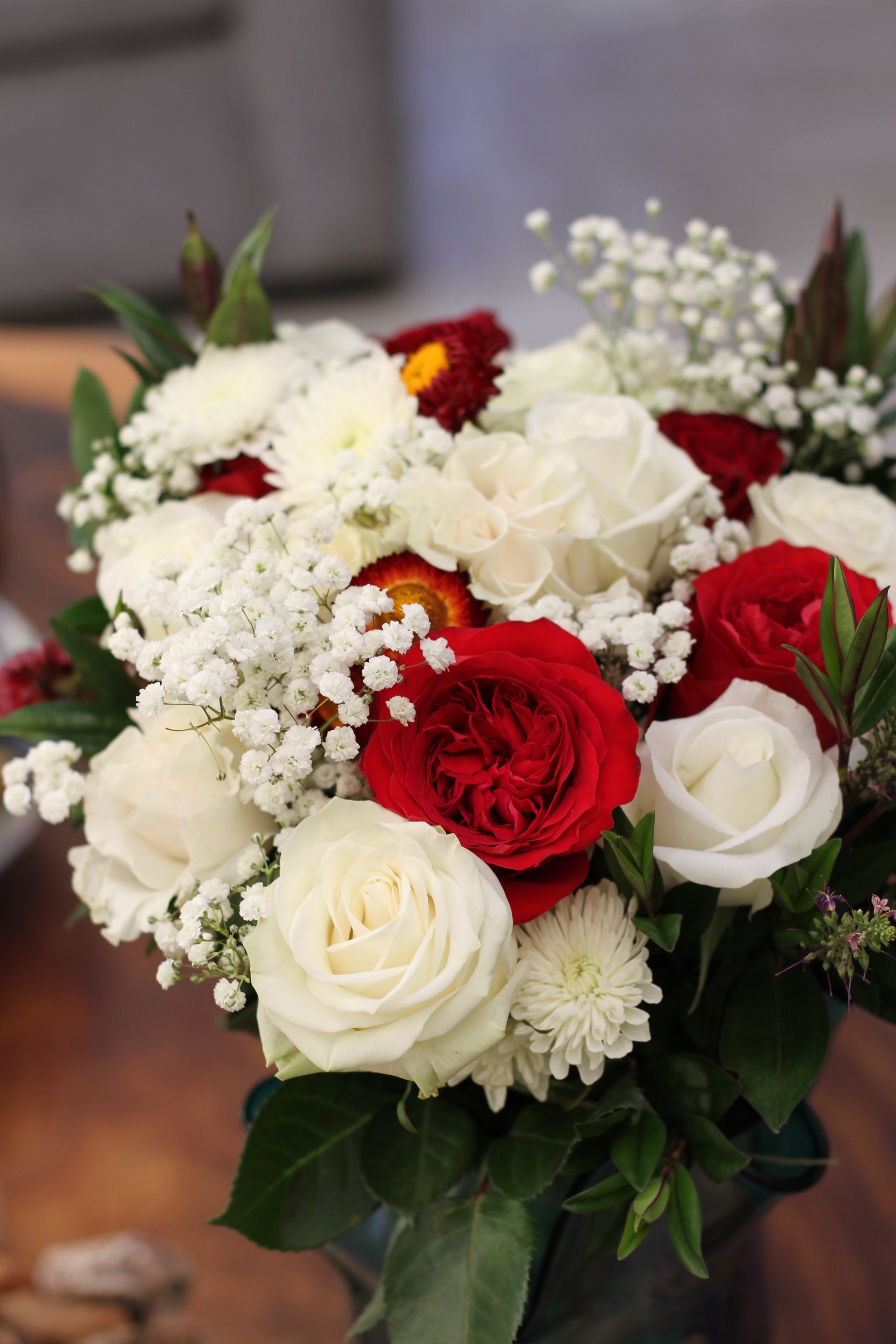 The Devotion Bouquet - Red & White Roses (Valentines Collection)